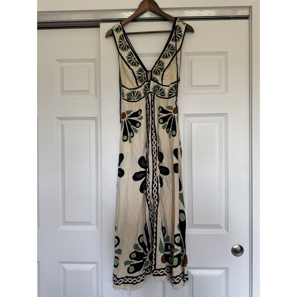 Farm Rio Womens Green M Sleeveless Beach Summer Maxi Florejo Dress Everyday - Picture 3 of 8